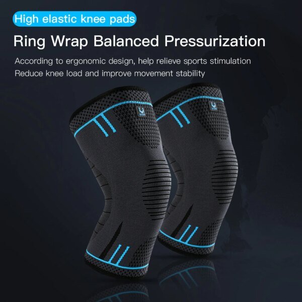 1 rodillera de compresión elástica y transpirable para gimnasio, baloncesto, voleibol y correr. - Image 3