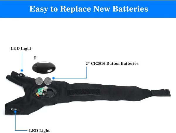 Guante de medio dedo LED para hombre y mujer, impermeable, para exteriores, pesca nocturna, ciclismo, correr, linterna, guantes duraderos sin dedos. - Image 6