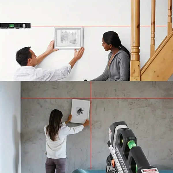 Laser Level Line Tool Multipurpose Laser Level Kit Standard Cross Line Lase 8 Feet Measure Tape Ruler With Metal Tripod Stand - Image 3