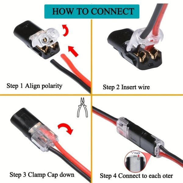 Conector eléctrico impermeable de 2 pines para coche, 10-50 unidades - Image 6