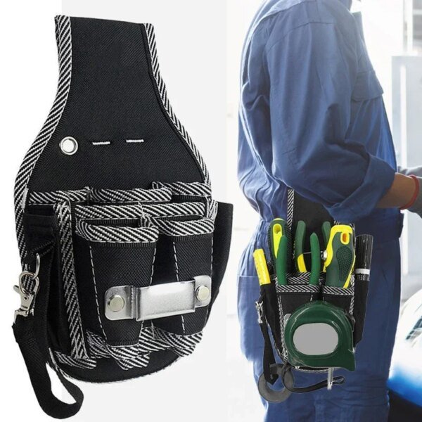 Bolsa de herramientas multifuncional de tela de nailon, cinturón para herramientas, soporte para kit de destornilladores, bolsa de herramientas, bolsa de bolsillo, estuche de cintura para electricista. - Image 2