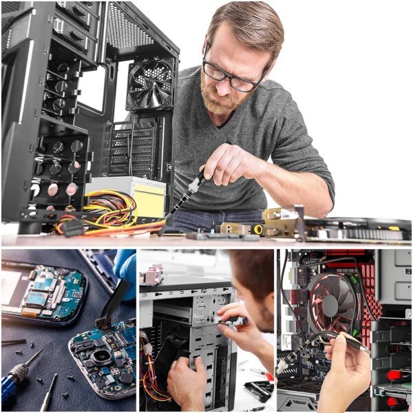 Juego de destornilladores magnéticos Torx Phillips, kit de puntas WOZOBUY con destornillador eléctrico, llave de extracción, herramientas de reparación para teléfono y PC - Image 5