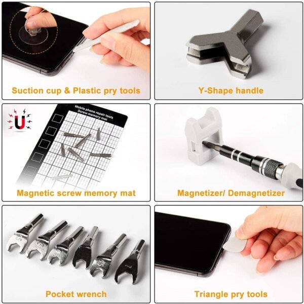 Juego de destornilladores magnéticos Torx Phillips, kit de puntas WOZOBUY con destornillador eléctrico, llave de extracción, herramientas de reparación para teléfono y PC - Image 4