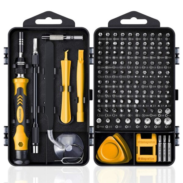 Juego de destornilladores magnéticos Torx Phillips, kit de puntas WOZOBUY con destornillador eléctrico, llave de extracción, herramientas de reparación para teléfono y PC