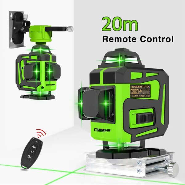 Clubiona 16/12 Lines Laser Level green line Self-leveling 360 Horizontal And Vertical Super Powerful green Beam Laser Level - Image 4