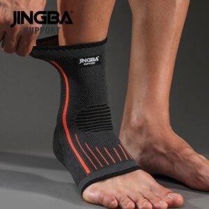 JINGBA SUPPORT 1 PCS Correa de nailon de compresión 3D Protector de tobillo Soporte de tobillo de fútbol Tobillero de baloncesto Protector