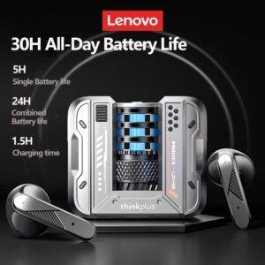 Auriculares inalámbricos Lenovo LP49 Bluetooth 5.4 con cancelación de ruido, para juegos, llamadas HD, deportivos, impermeables y con micrófono.