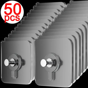 Ganchos adhesivos resistentes para colgar fotos, pósteres, ganchos de pared sin costuras, impermeables, duraderos, transparentes, para cocina y baño.