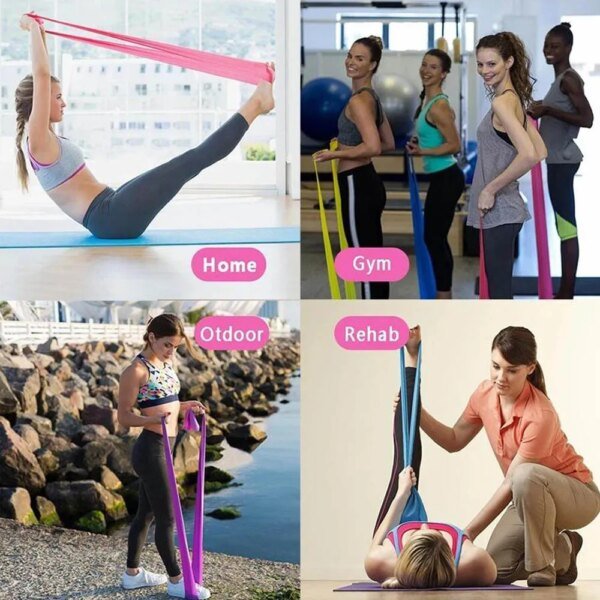 Bandas de resistencia para hacer ejercicio, bandas de ejercicio, fisioterapia, entrenamiento físico al aire libre, pilates, gimnasio en casa, banda elástica elástica. - Image 4