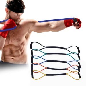 1 Cinturón de cuerda elástica de resistencia para entrenamiento de boxeo  de ataque aéreo tailandés Sanda para velocidad de boxeo, entrenando boxeo kickboxing