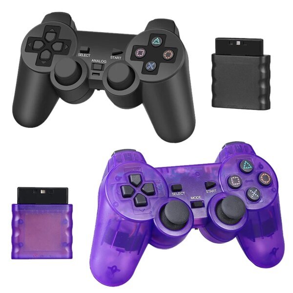 Gamepad inalámbrico para Sony PS2, controlador para Playstation 2, joystick de consola 2.4G, doble vibración, joystick USB para PC.