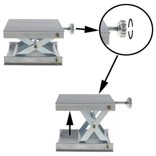 Plataforma elevadora de laboratorio de 90 mm, soporte de tijera de aleación de aluminio ajustable, soporte de nivel láser para nivel láser de línea de suelo. - Image 3
