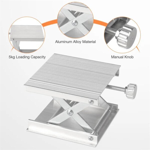 Plataforma elevadora de laboratorio de 90 mm, soporte de tijera de aleación de aluminio ajustable, soporte de nivel láser para nivel láser de línea de suelo. - Image 6