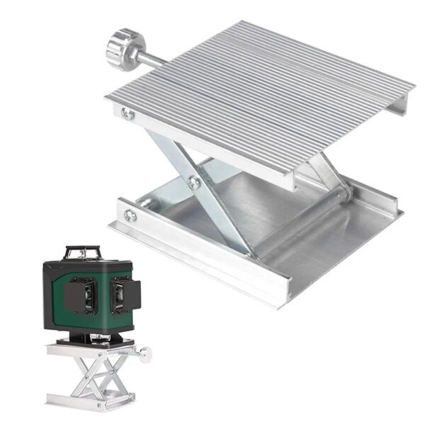 Plataforma elevadora de laboratorio de 90 mm, soporte de tijera de aleación de aluminio ajustable, soporte de nivel láser para nivel láser de línea de suelo.