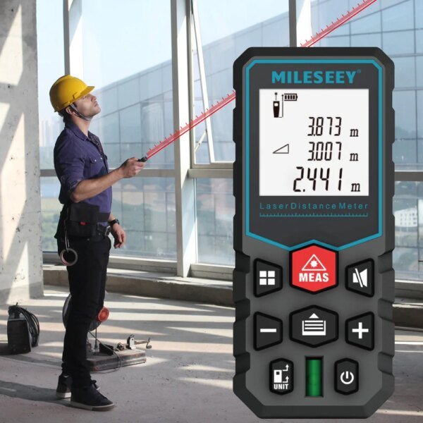 Mileseey Laser Distance Meter Electronic Roulette Laser Digital Tape Rangefinder Trena Metro Laser Range Finder  Measuring Tape - Image 5
