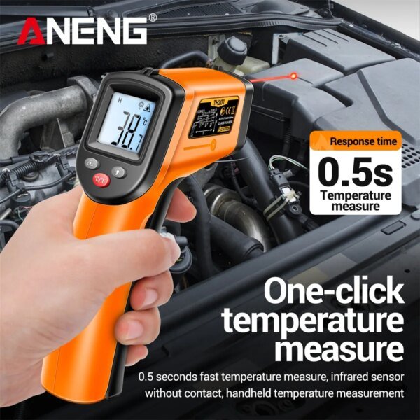 Termómetro higrómetro infrarrojo ANENG TH201 Mide con precisión los niveles de temperatura y humedad Infrarrojo electrónico de mano - Image 5