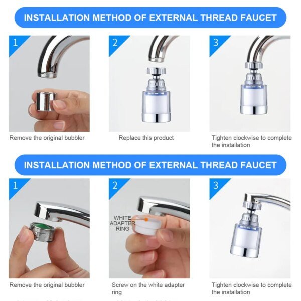 Elementos de filtro de grifo, filtro purificador de agua para ducha, filtración de algodón PP para cocina y baño, elimina cloro y metales pesados. - Image 5