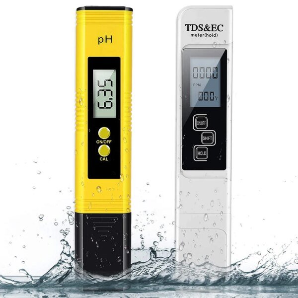 Medidor digital de TDS de alta precisión, probador de agua digital 0-14, medidor de pH, 0-9990 ppm, TDS y EC, LCD, pureza del agua, PPM, filtro de acuario