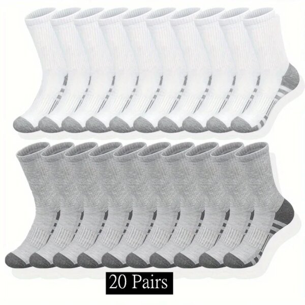 Calcetines deportivos clásicos unisex para hombre, 10, 20 o 30 pares, para correr, baloncesto, antideslizantes, transpirables y para exteriores. - Image 3
