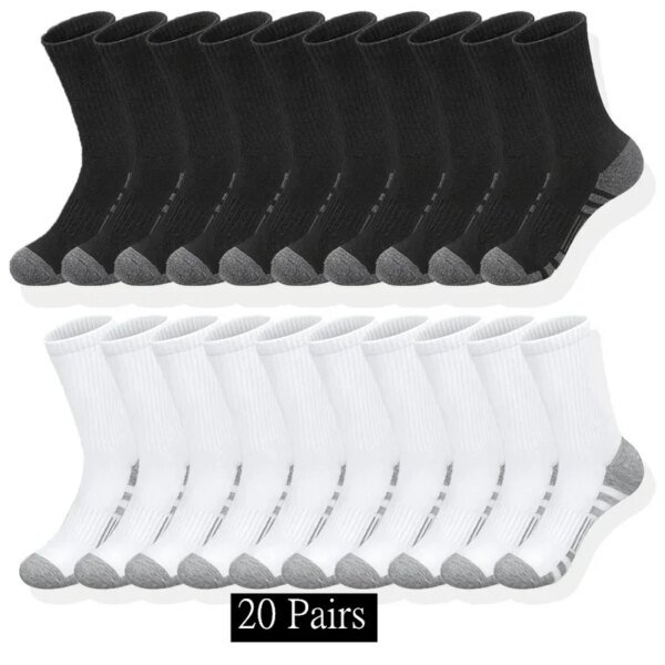Calcetines deportivos clásicos unisex para hombre, 10, 20 o 30 pares, para correr, baloncesto, antideslizantes, transpirables y para exteriores.
