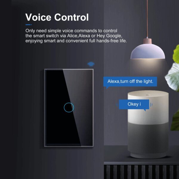 Interruptor táctil inteligente Wifi GIRIER, sin necesidad de cable neutro, interruptor de luz inteligente para casa de 1/2/3 entradas, 100-240 V, compatible con Alexa y Google Home. - Image 3