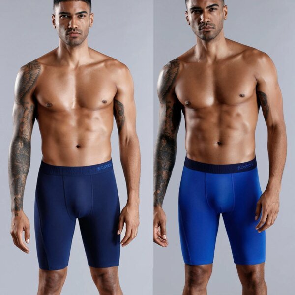 4 bóxers largos para hombre, ropa interior de talla grande, bragas para hombre, calzoncillos sexis de pierna larga de algodón, bóxers para hombre, moda masculina. - Image 5