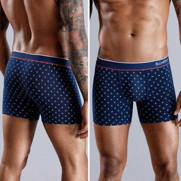 4 calzoncillos tipo bóxer para hombre, ropa interior de algodón, sexy, para parejas, lote de calzoncillos suaves. - Image 4