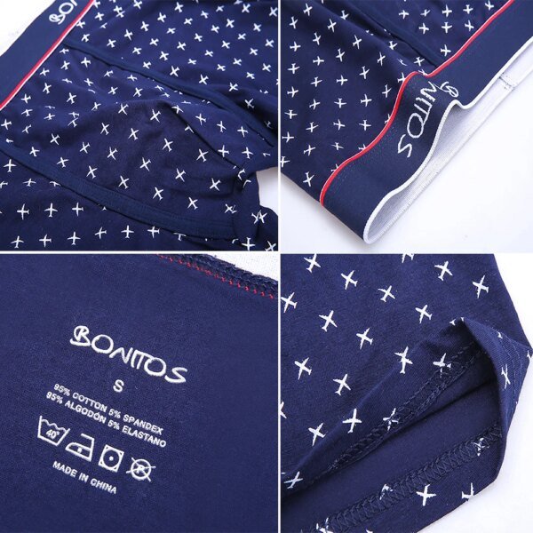4 calzoncillos tipo bóxer para hombre, ropa interior de algodón, sexy, para parejas, lote de calzoncillos suaves. - Image 3