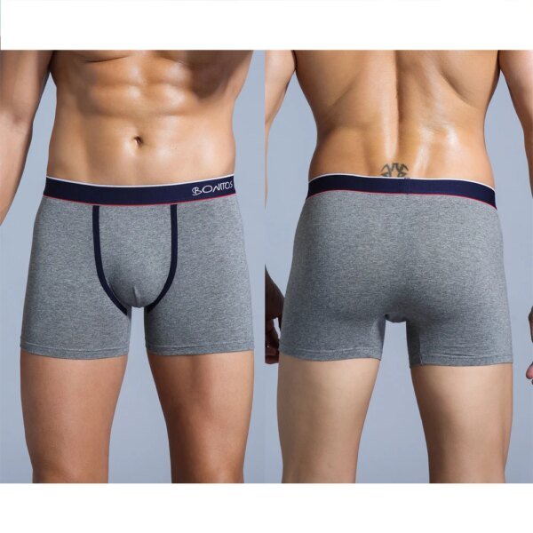 4 calzoncillos tipo bóxer para hombre, ropa interior de algodón, sexy, para parejas, lote de calzoncillos suaves. - Image 5