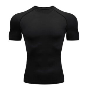 Camiseta de hombre para entrenamiento al aire libre, fitness, gimnasio, jogging, sudadera de compresión, ajustada, elástica y transpirable.