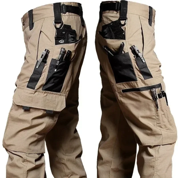 Pantalones de trabajo tácticos para hombre, pantalones cargo para exteriores, multibolsillos, impermeables, para otoño y primavera, ropa de trabajo al aire libre, pantalones de senderismo - Image 3