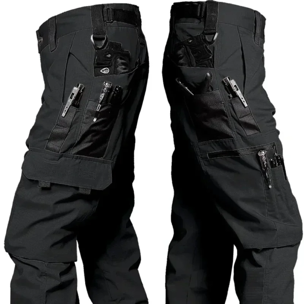 Pantalones de trabajo tácticos para hombre, pantalones cargo para exteriores, multibolsillos, impermeables, para otoño y primavera, ropa de trabajo al aire libre, pantalones de senderismo - Image 2