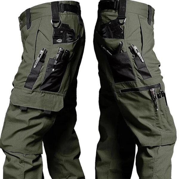 Pantalones de trabajo tácticos para hombre, pantalones cargo para exteriores, multibolsillos, impermeables, para otoño y primavera, ropa de trabajo al aire libre, pantalones de senderismo