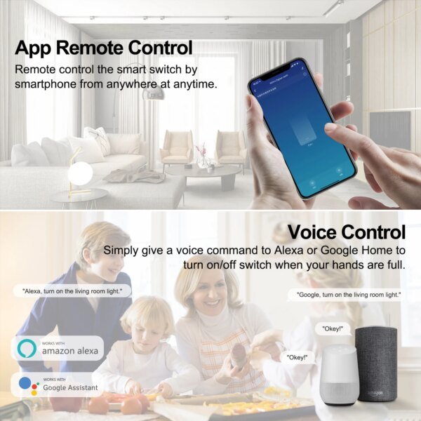 Tuya ZigBee 3.0 Smart Light Switch Module, Smart Home Automation DIY Breaker Supports 2 Way Control, Work with Alexa Google Home - Image 4