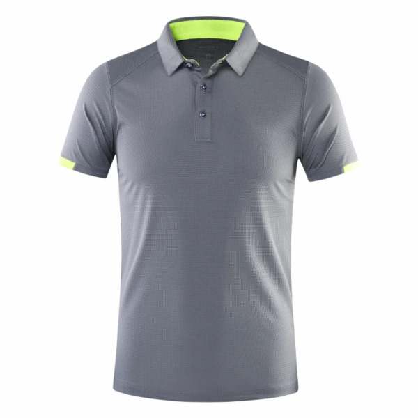 Polo deportivo informal de manga corta con solapa de secado rápido para ciclismo y fitness para hombre - Image 6