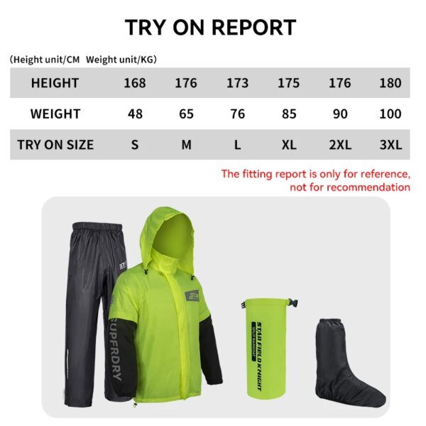 Conjunto de impermeable para motocicleta Star Field Knight, pantalones impermeables reflectantes finos para hombre y mujer. - Image 5