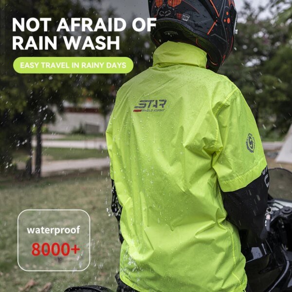 Conjunto de impermeable para motocicleta Star Field Knight, pantalones impermeables reflectantes finos para hombre y mujer. - Image 2