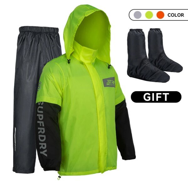 Conjunto de impermeable para motocicleta Star Field Knight, pantalones impermeables reflectantes finos para hombre y mujer.