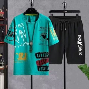 Conjuntos de camiseta y pantalones cortos de manga corta para hombre, estilo casual de verano, de Anime, deportivo, de dos piezas, con estilo.