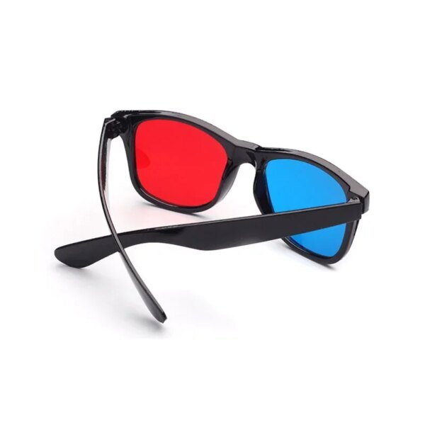 1x Black Frame Red Blue Universal 3D Glasses for Dimensional Anaglyph Movie Game DVD Black 3D Glasses - Image 2
