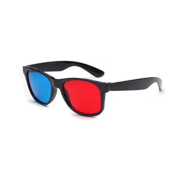 1x Black Frame Red Blue Universal 3D Glasses for Dimensional Anaglyph Movie Game DVD Black 3D Glasses - Image 3