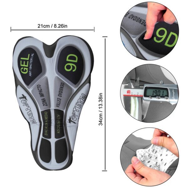 Pantalones cortos de ciclismo JEPOZRA de malla transpirable para hombre, con almohadilla de gel 5D y resistentes a los golpes. - Image 2