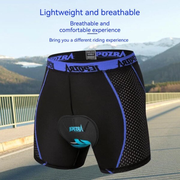 Pantalones cortos de ciclismo JEPOZRA de malla transpirable para hombre, con almohadilla de gel 5D y resistentes a los golpes. - Image 3