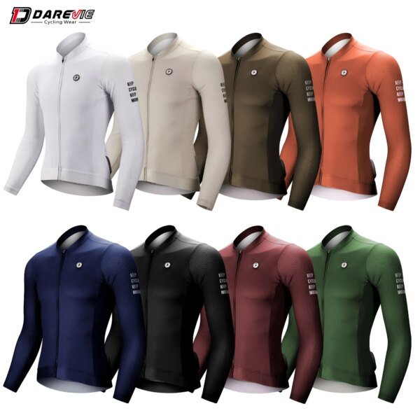 Maillot de ciclismo DAREVIE de manga larga Pro Aero, talla pequeña, malla de burbujas 3D, transpirable, para hombre y mujer