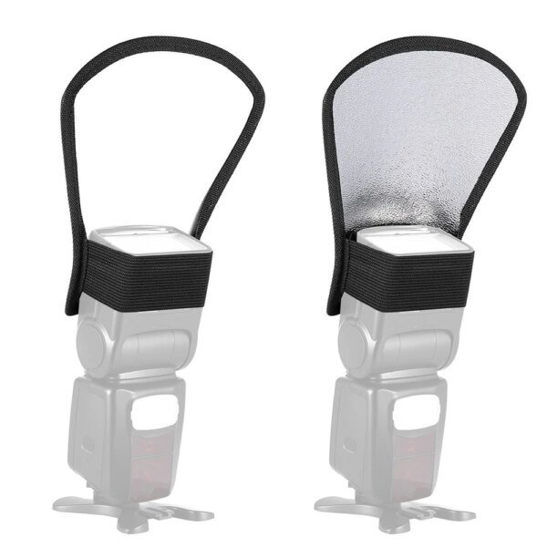 Difusor de flash universal 2 en 1, softbox, luz de flash para fotografía, reflector plateado/blanco, accesorios de fotografía