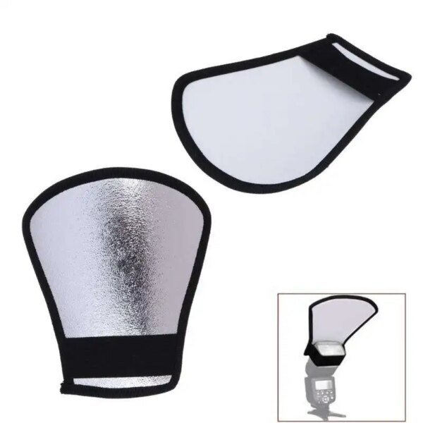 Difusor de flash universal 2 en 1, softbox, luz de flash para fotografía, reflector plateado/blanco, accesorios de fotografía - Image 2