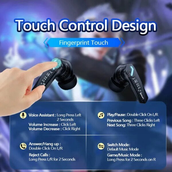 Auriculares inalámbricos Lenovo GM2 Pro TWS con Bluetooth 5.3, resistentes al agua y con micrófono para Xiaomi y iPhone. - Image 6