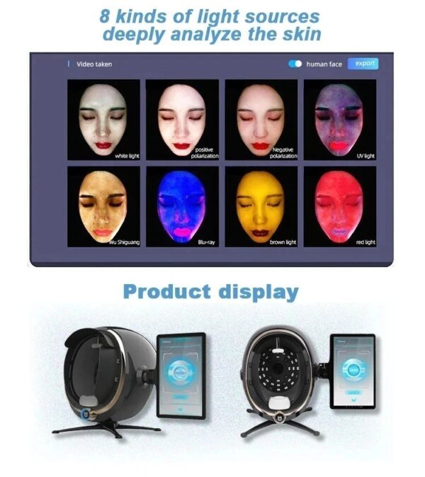 Escáner de piel 3D, analizador facial, monitor, espejo mágico, portátil, detector de inglés, cámara facial, análisis de prueba - Image 6