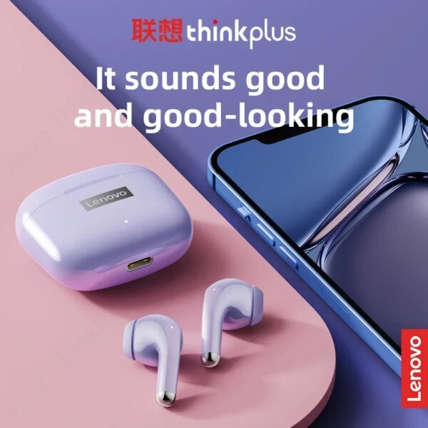 Auriculares inalámbricos originales Lenovo LP40 Pro TWS con Bluetooth 5.1, deportivos, con control táctil y reducción de ruido. - Image 4