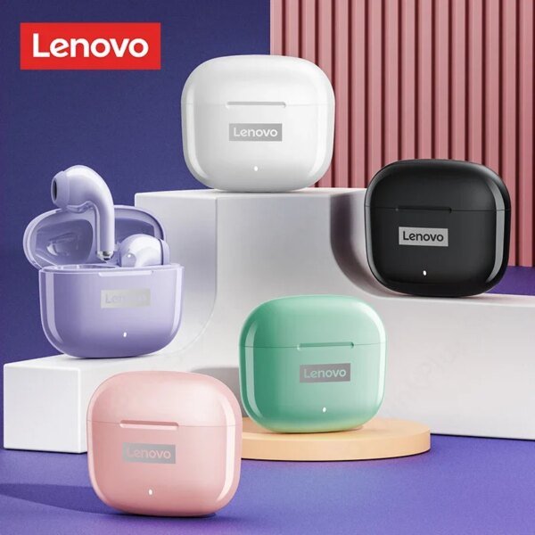 Auriculares inalámbricos originales Lenovo LP40 Pro TWS con Bluetooth 5.1, deportivos, con control táctil y reducción de ruido.